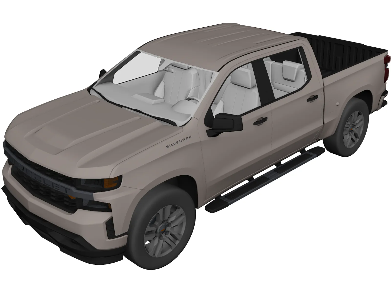 Chevrolet Silverado 1500 Crew Cab LT (2019) 3D Model