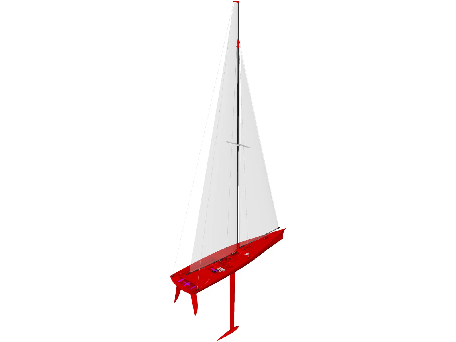 Maxi 100 Sailboat 3D Model