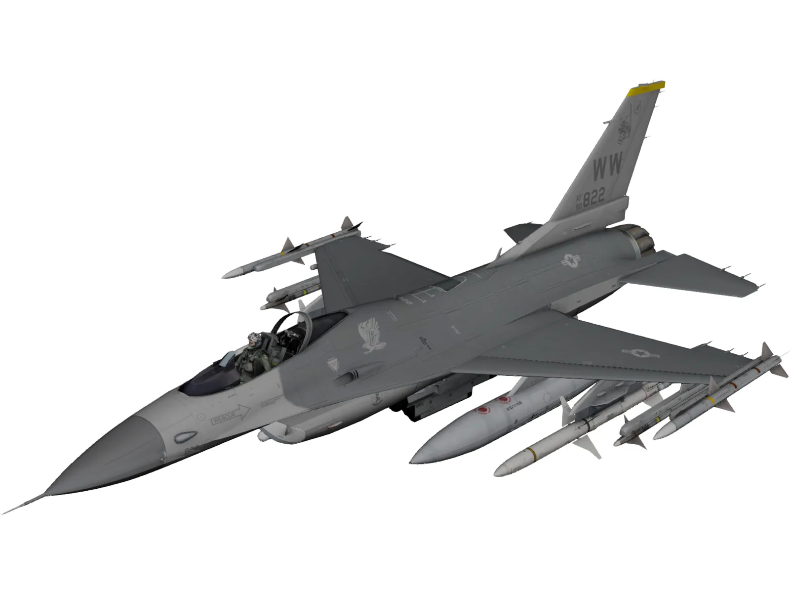 F-16C USAF 3D Model