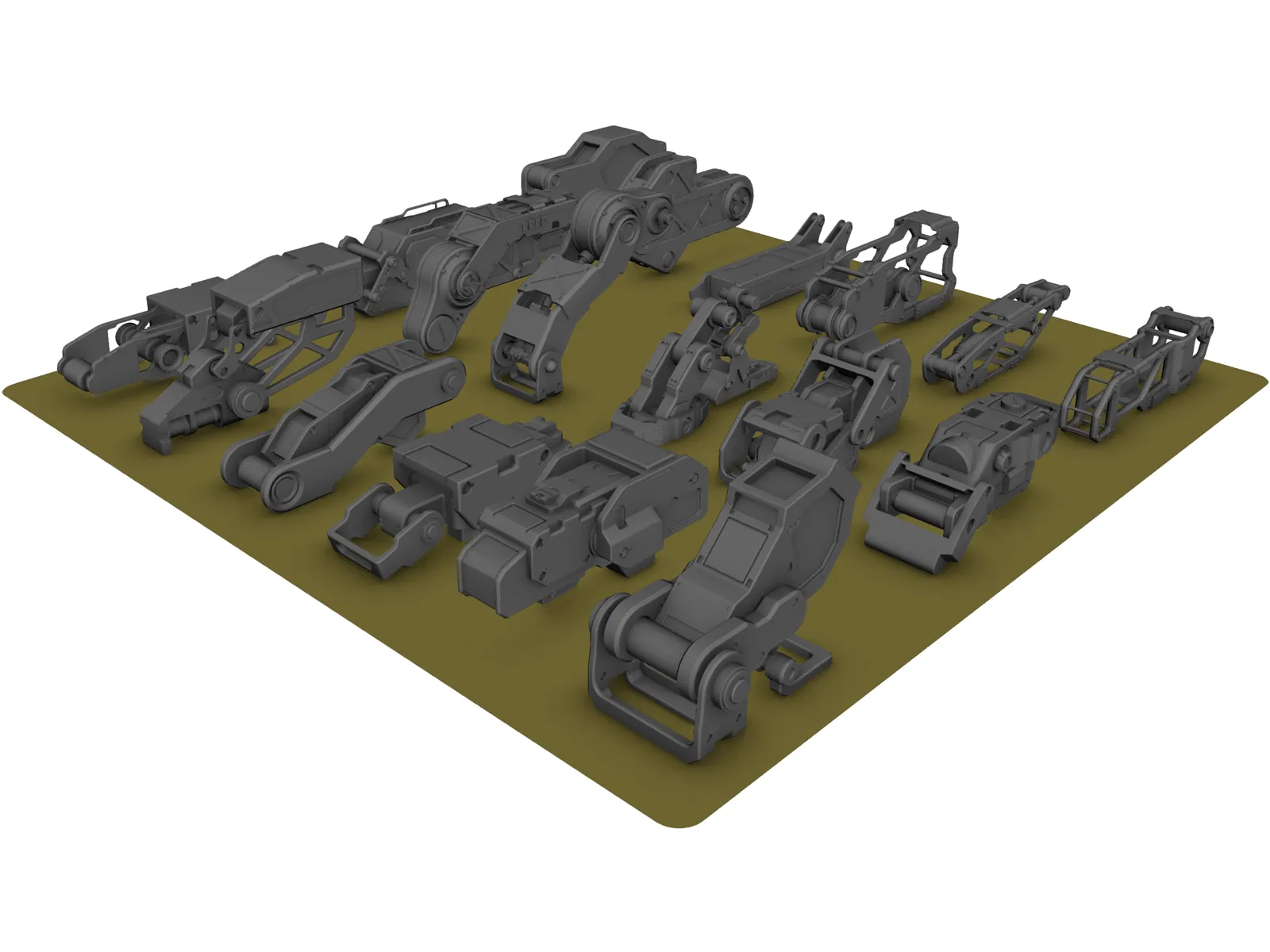 Hard Surface Kitbash Pack 1 Set 2 3D Model