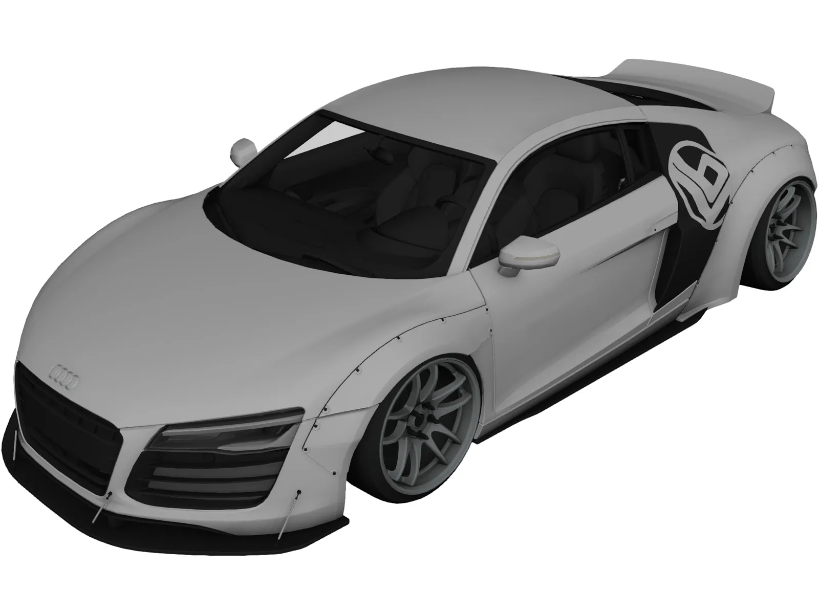 Audi R8 V10 Liberty Walk (2014) 3D Model