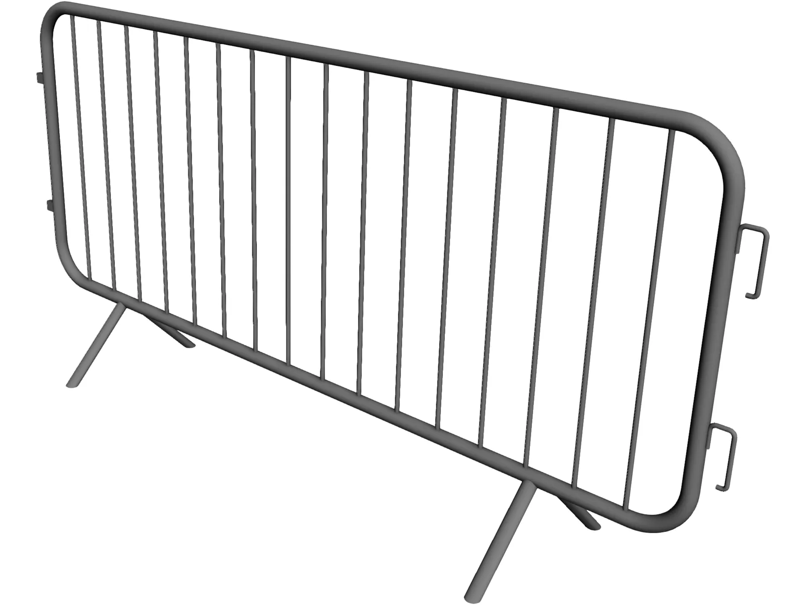 Crowd Control Barrier 3D Model