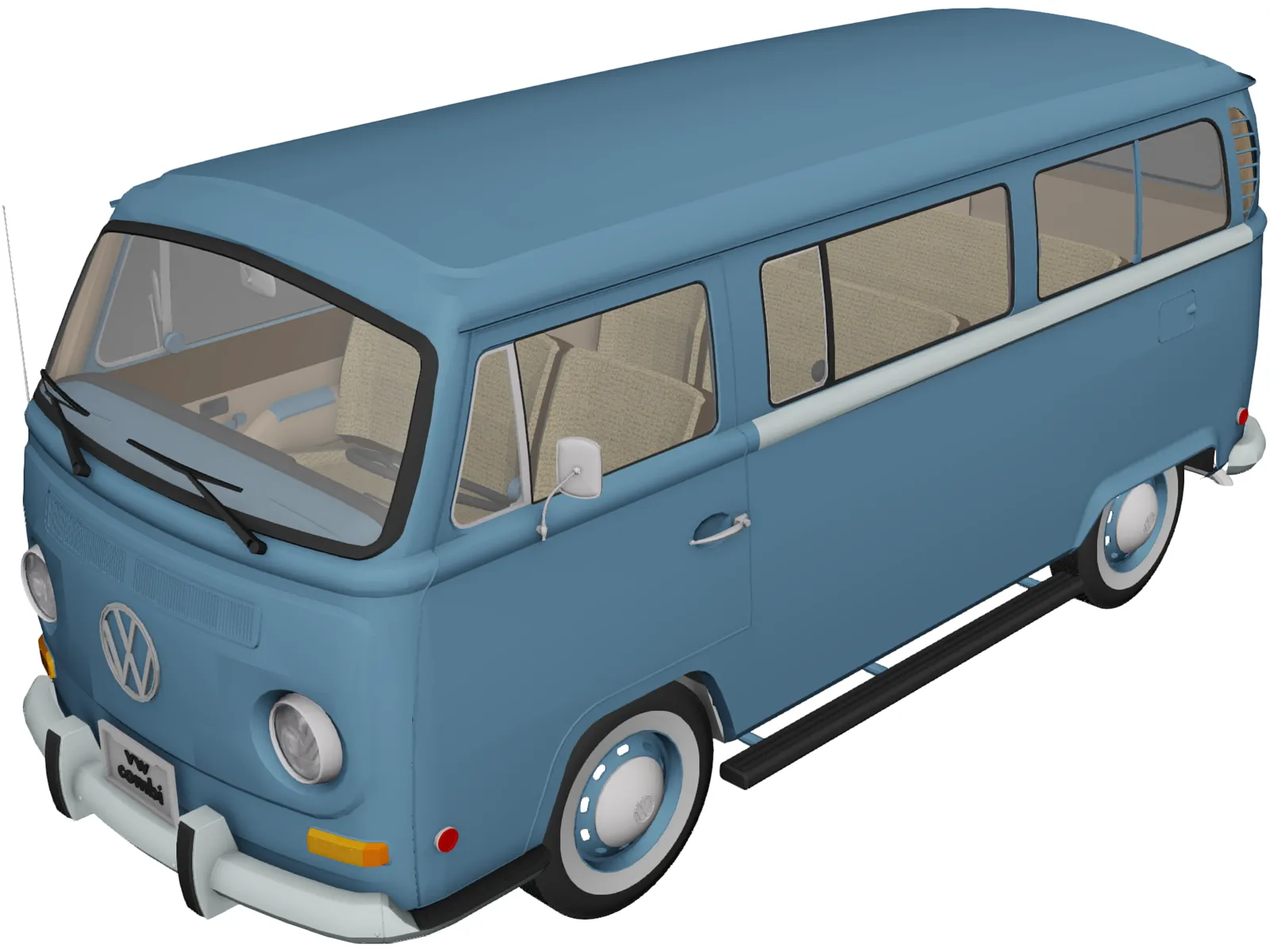 Volkswagen Kombi (1970) 3D Model