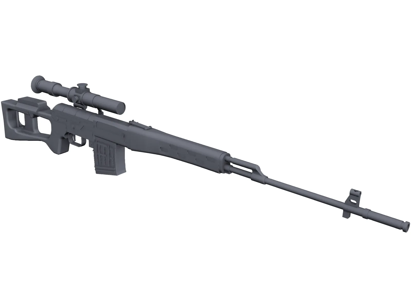 SVD Dragunov Sniper Rifle 3D Model