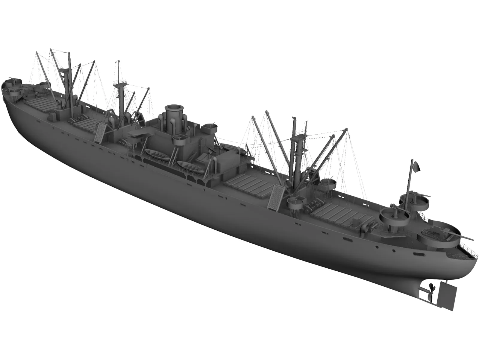 USS John W. Brown Liberty 3D Model