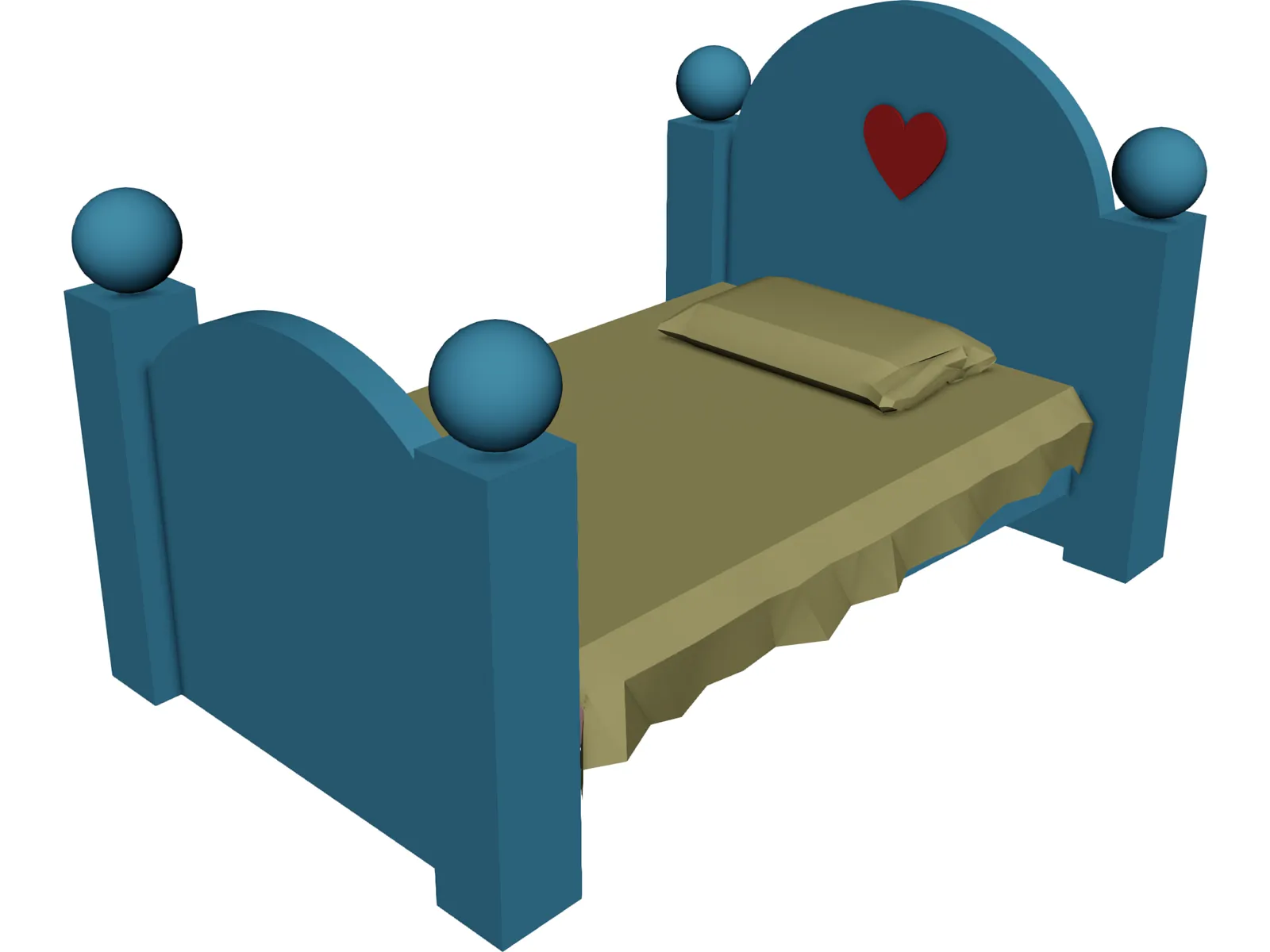 Bed for Teddy Bear 3D Model