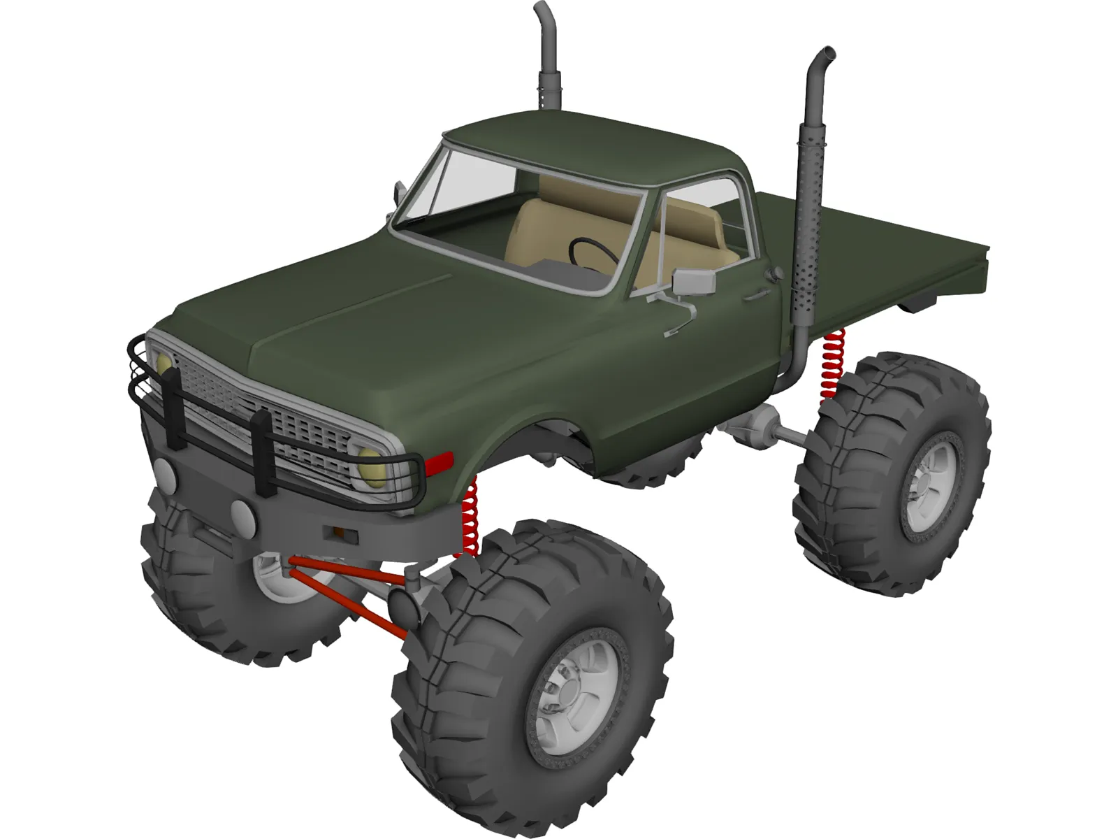 Chevrolet 4x4 Green Machine Pickup (1960) 3D Model