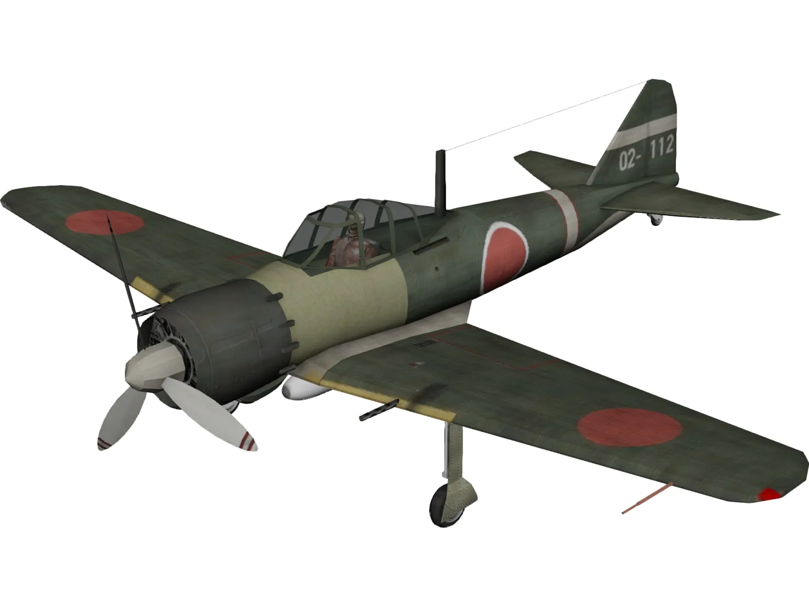 Mitsubishi A6M Zero 3D Model