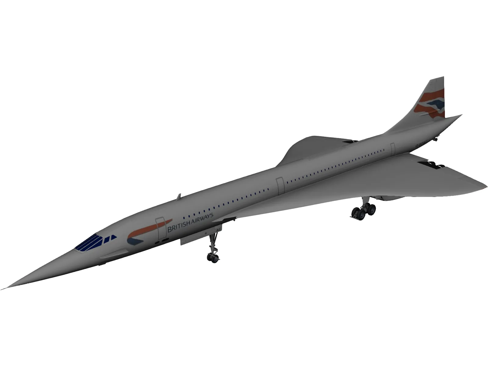 Concorde British Airways 3D Model