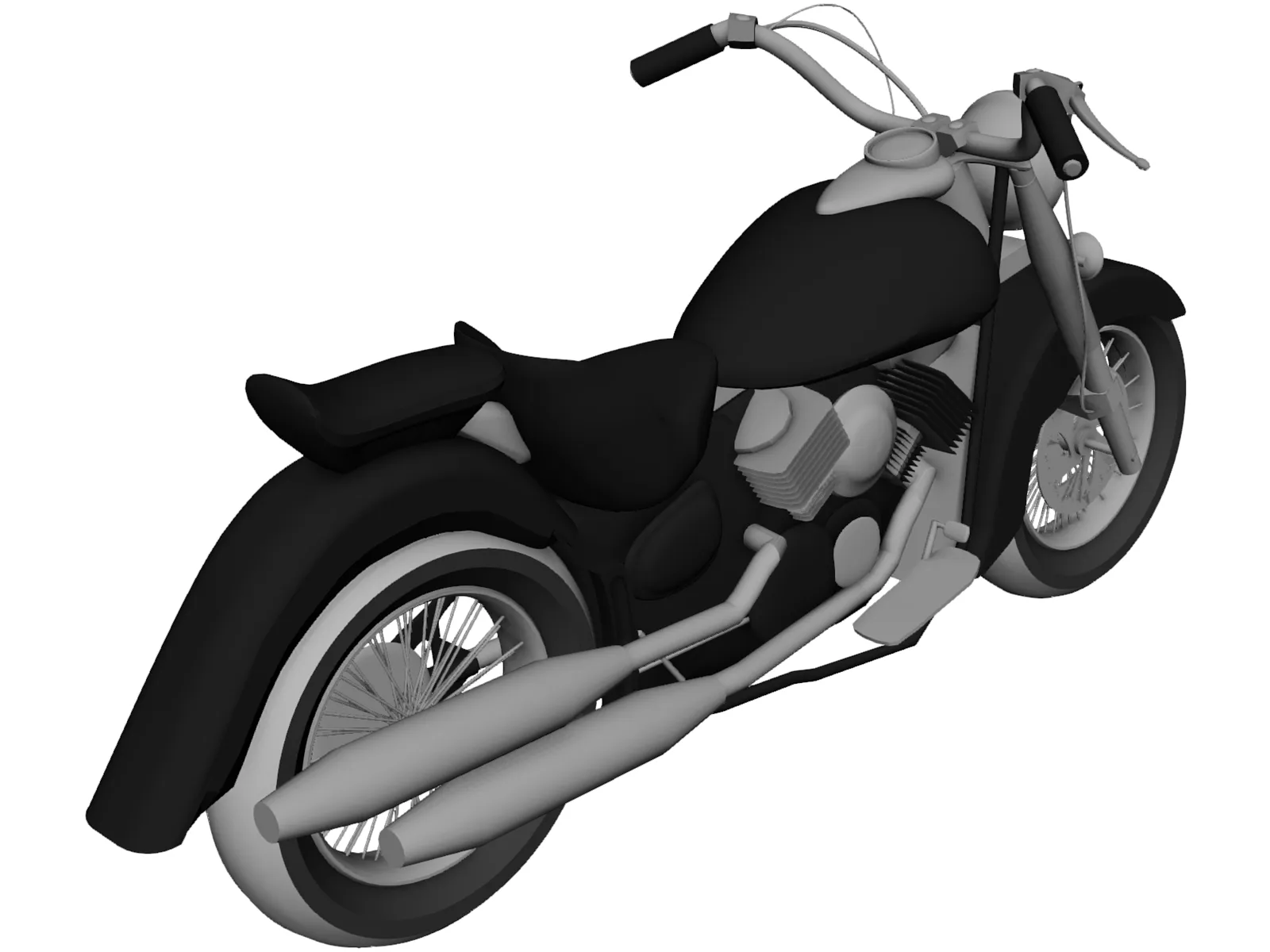 Yamaha Dragstar (2007) 3D Model