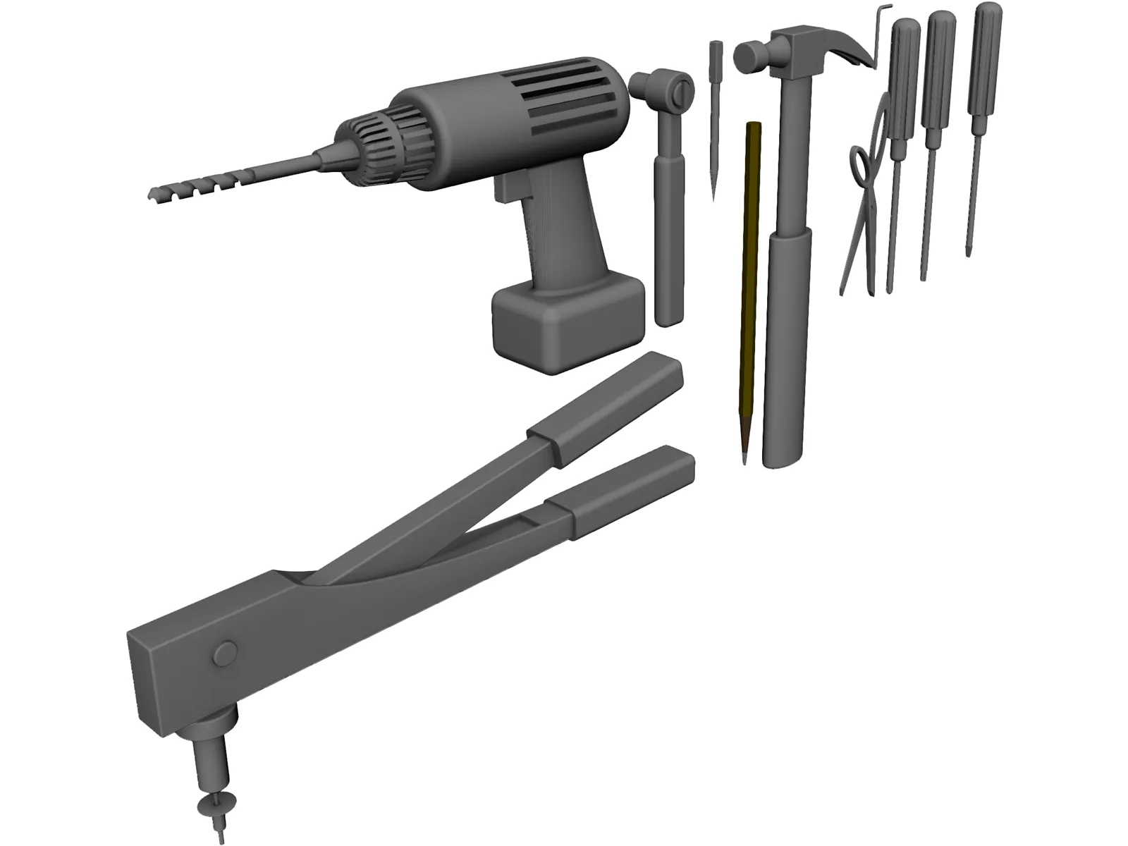 Hand Tools Collection 3D Model