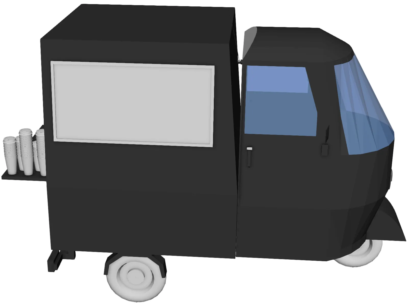 Piaggio Ape 50 Coffee Truck 3D Model