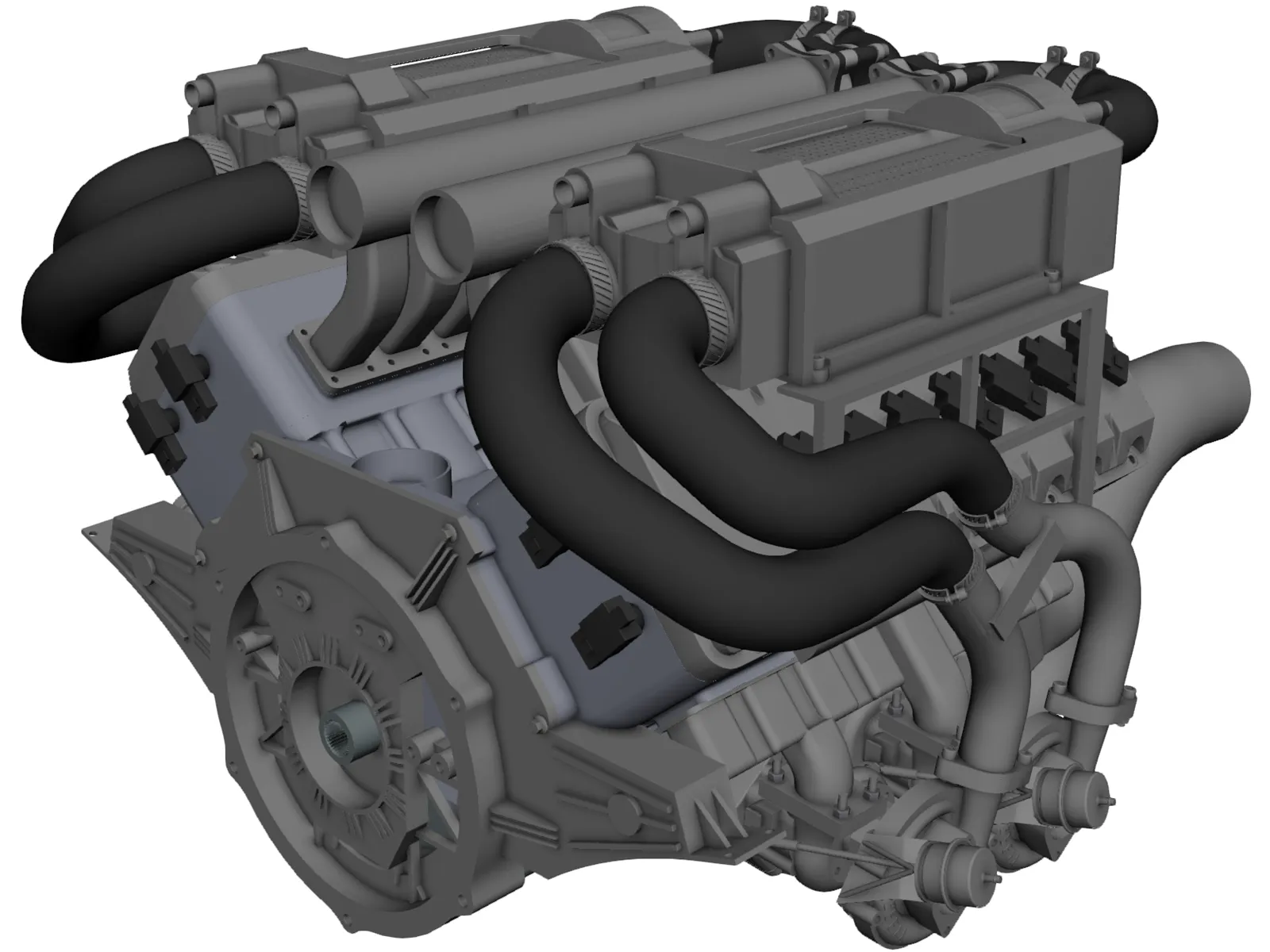 Bugatti Veyron W16 Engine 3D Model