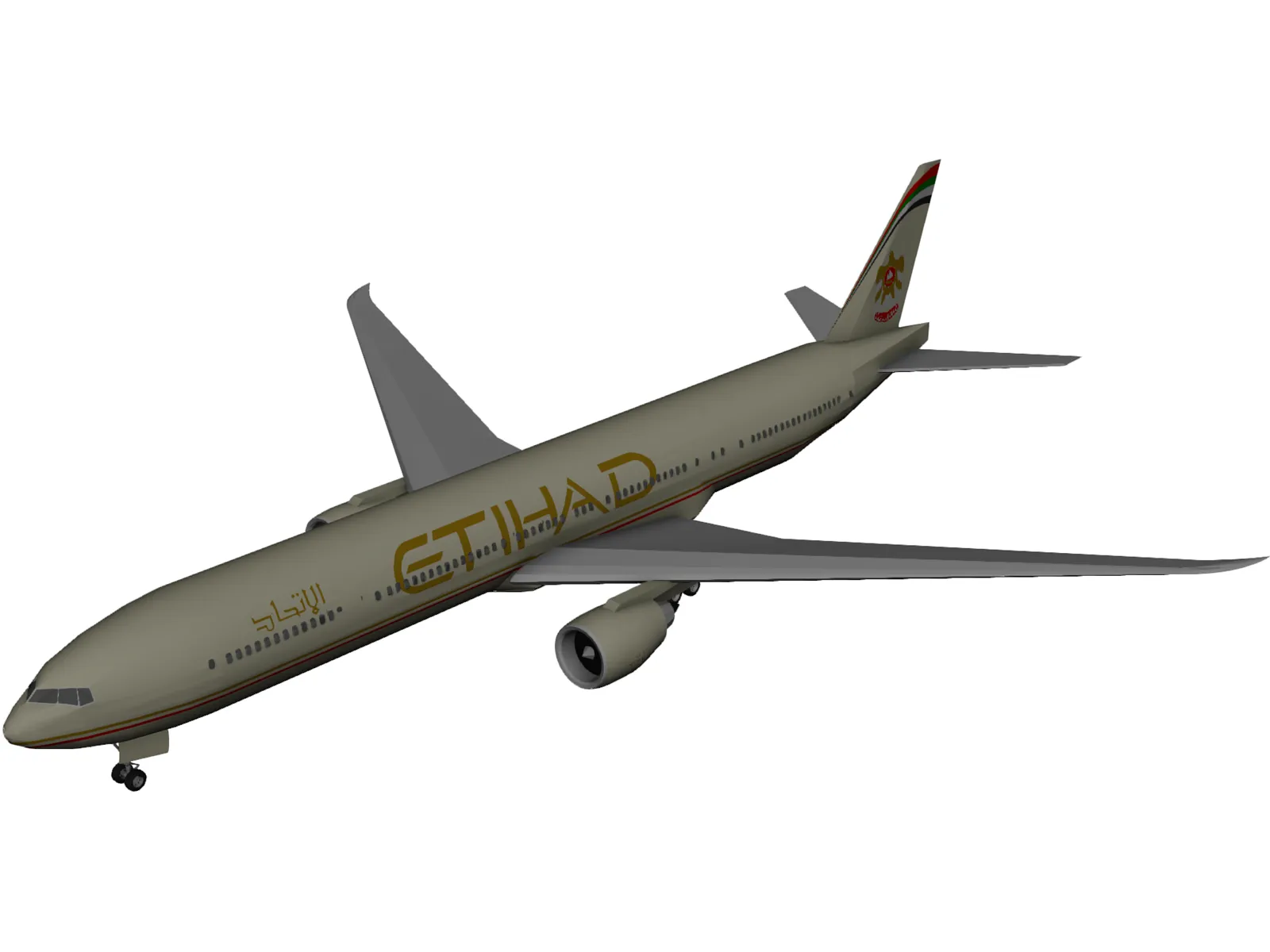 Boeing 777-300 Etihad 3D Model