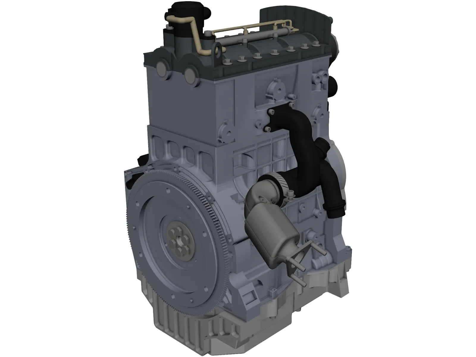 3 Cylinder Engine 3D Model