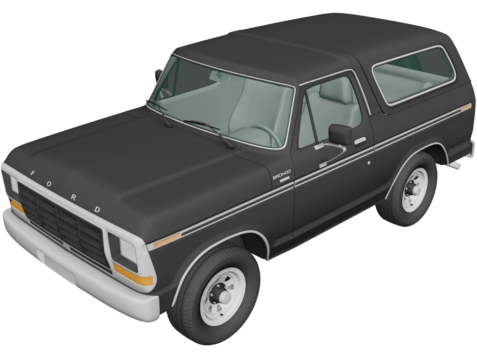 Ford Bronco Wagon (1978) 3D Model