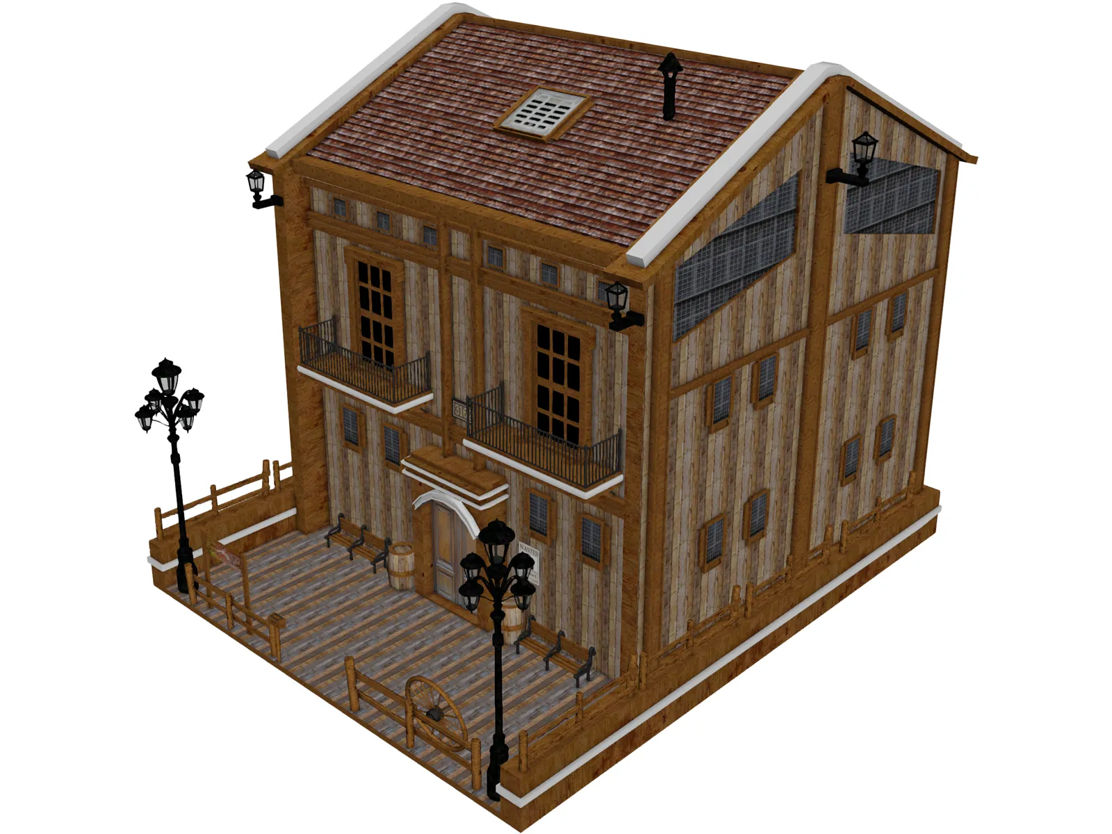 Wooden House 3D Model