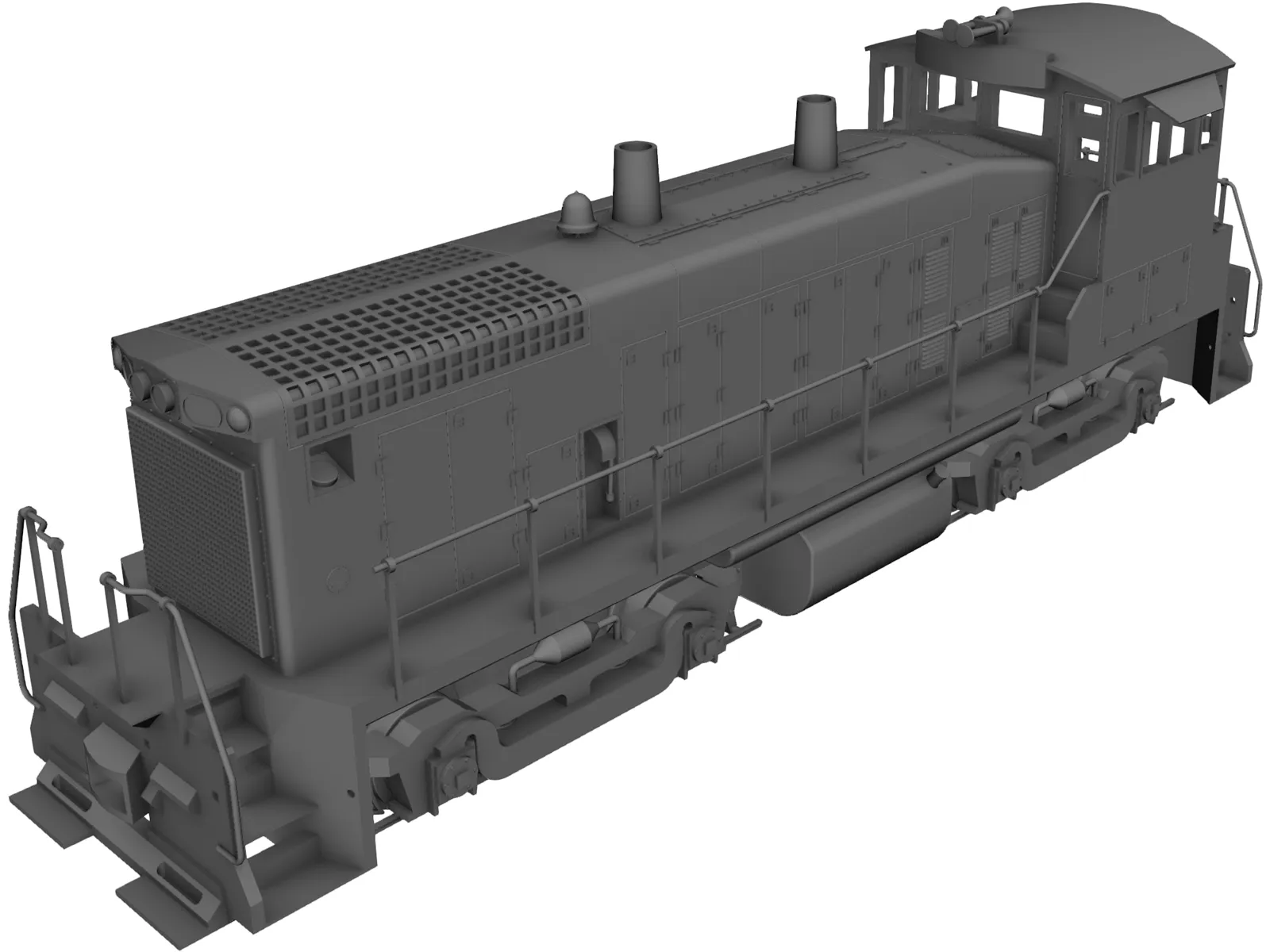 EMD SW1500 Locomotive 3D Model