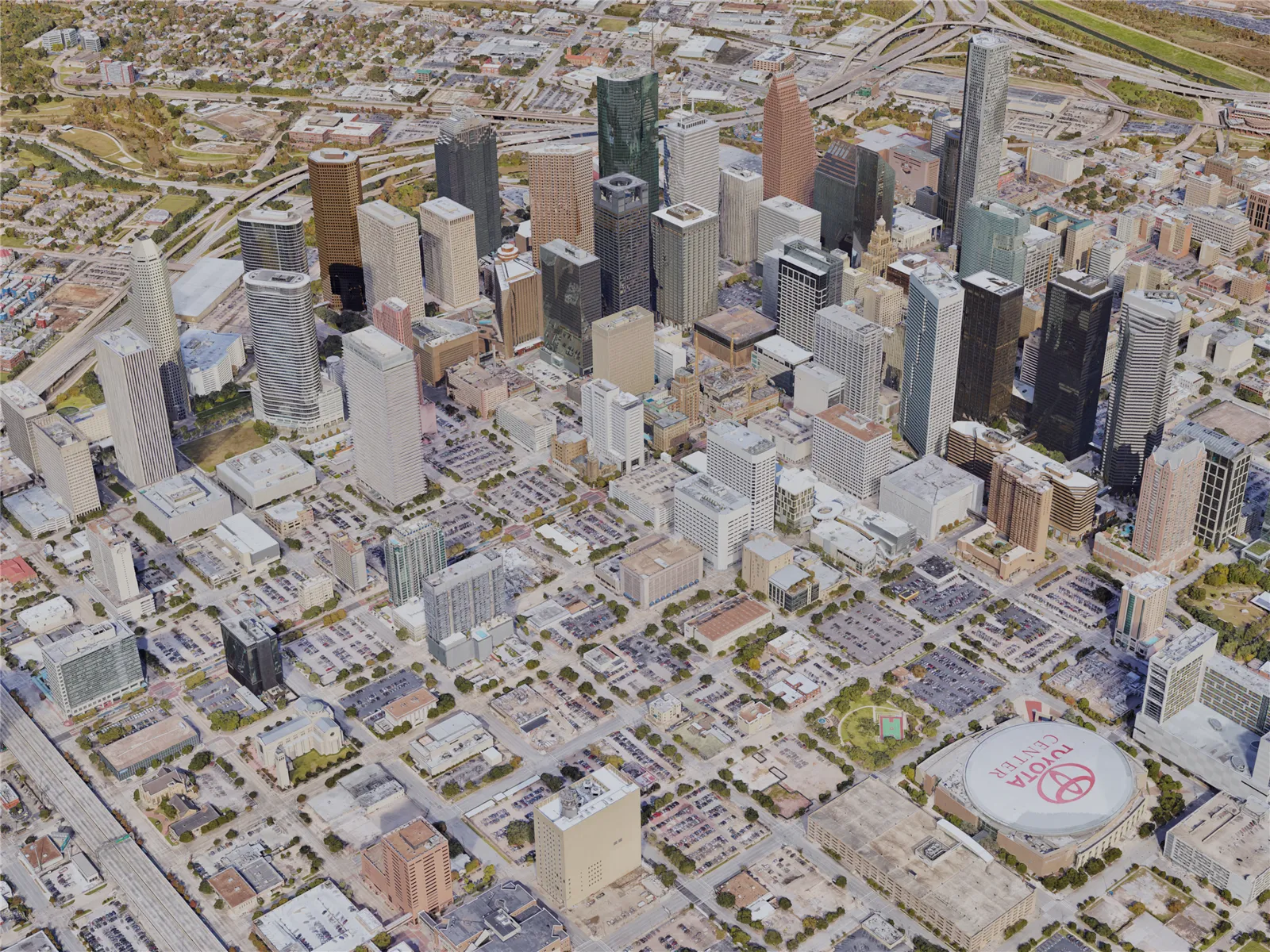 Houston City, TX, USA (2019) 3D Model