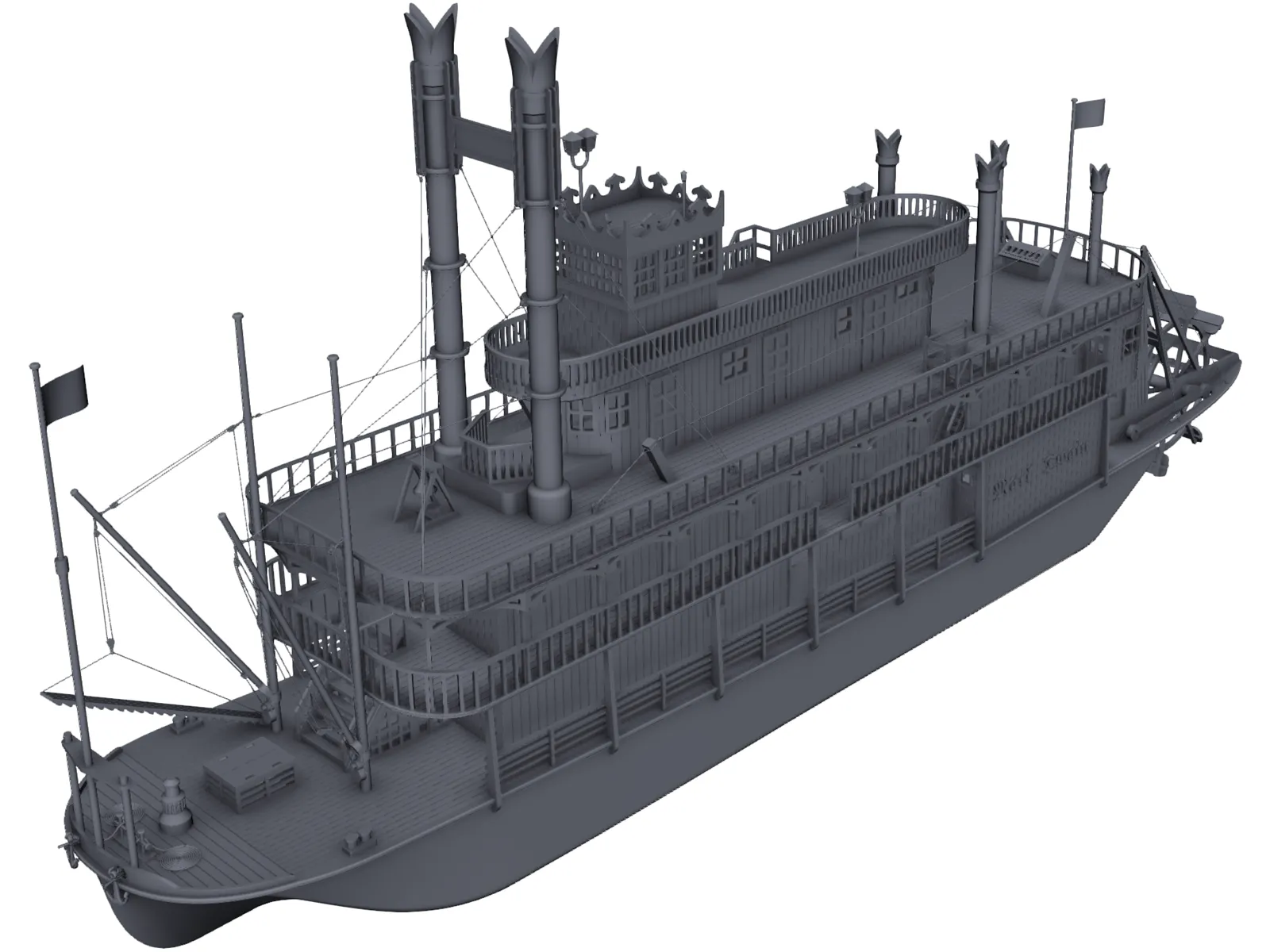 Steam Ship 3D Model