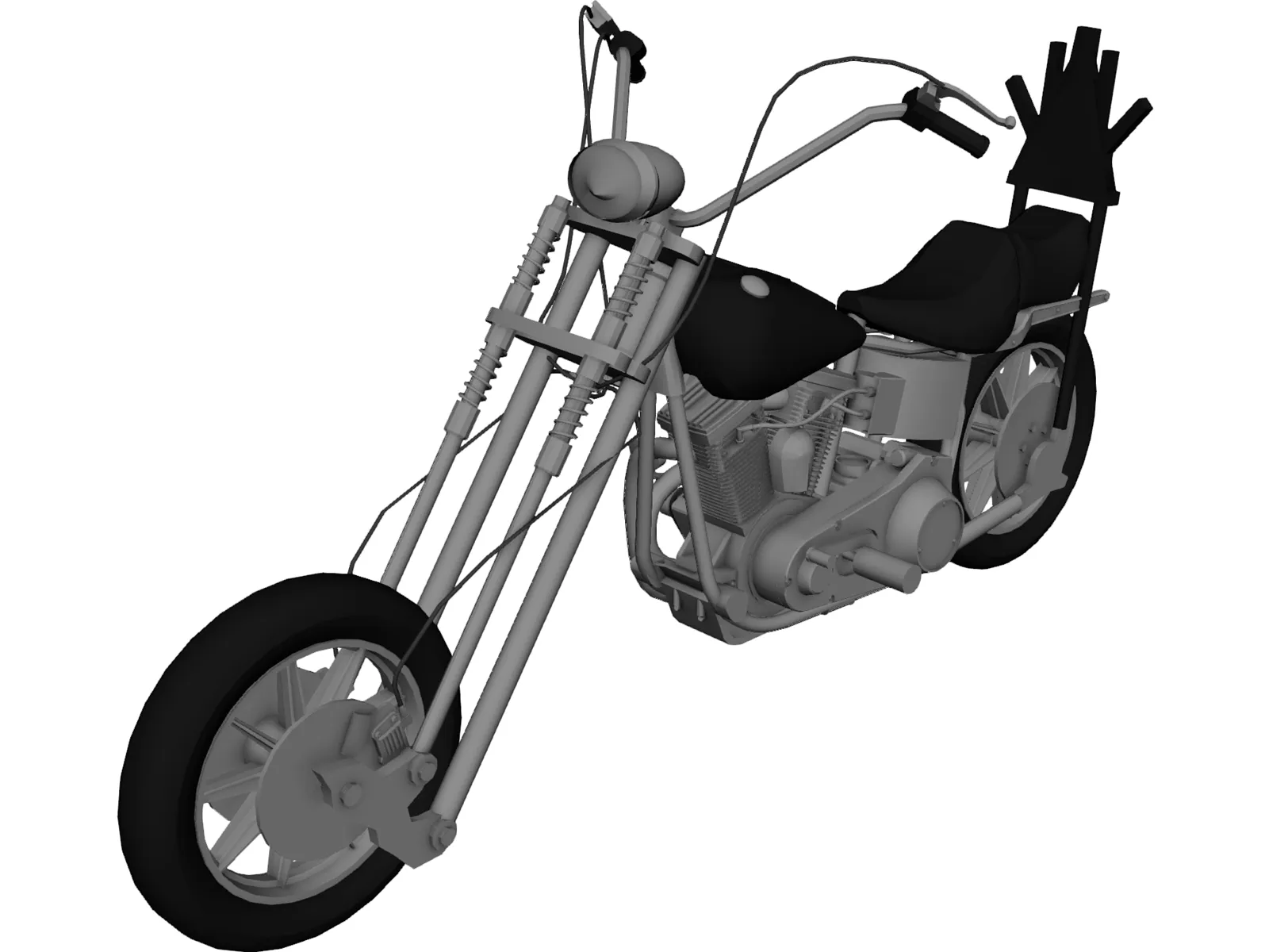 Custom Chopper 3D Model