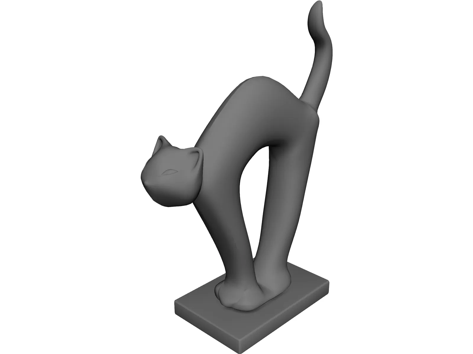 Abstract Cat Statue 3D Model