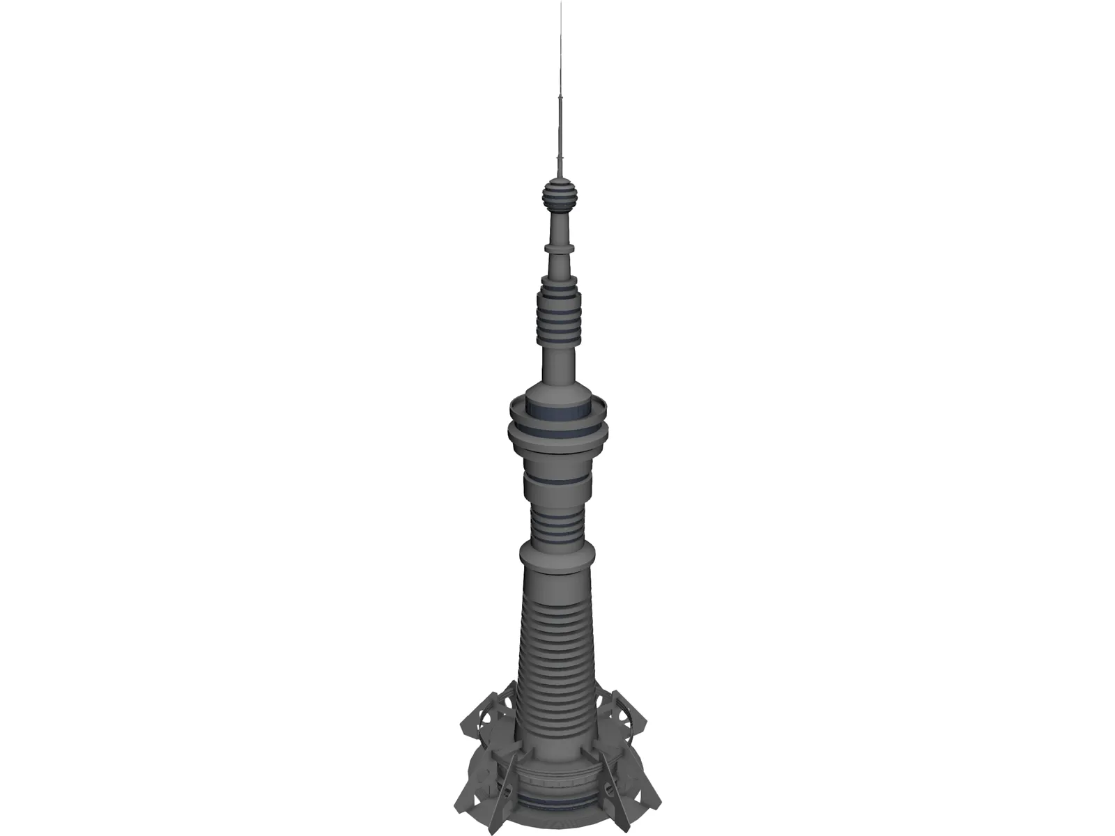 Futuristic Radio Tower 3D Model