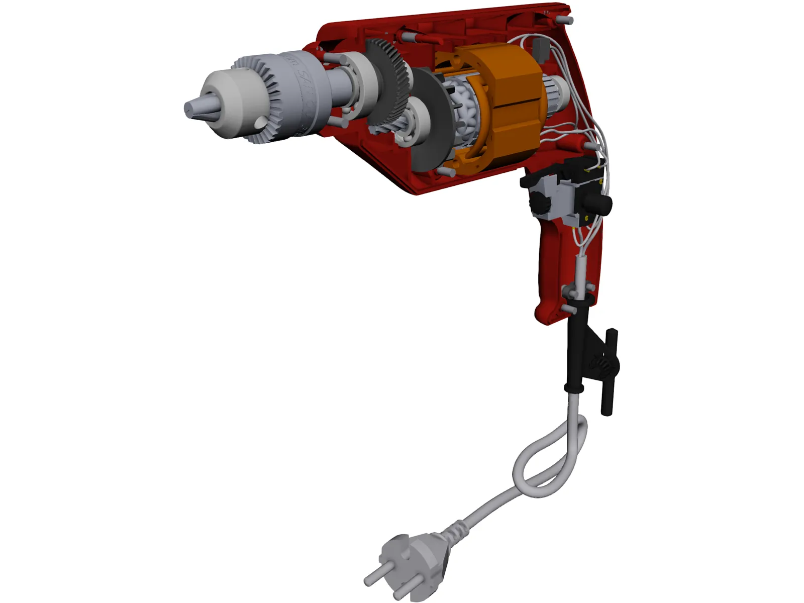 Manual Hand Drill, 3D CAD Model Library