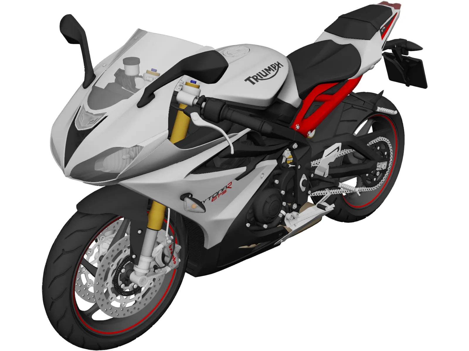 Triumph Daytona 675R 3D Model 2015 3DCADBrowser