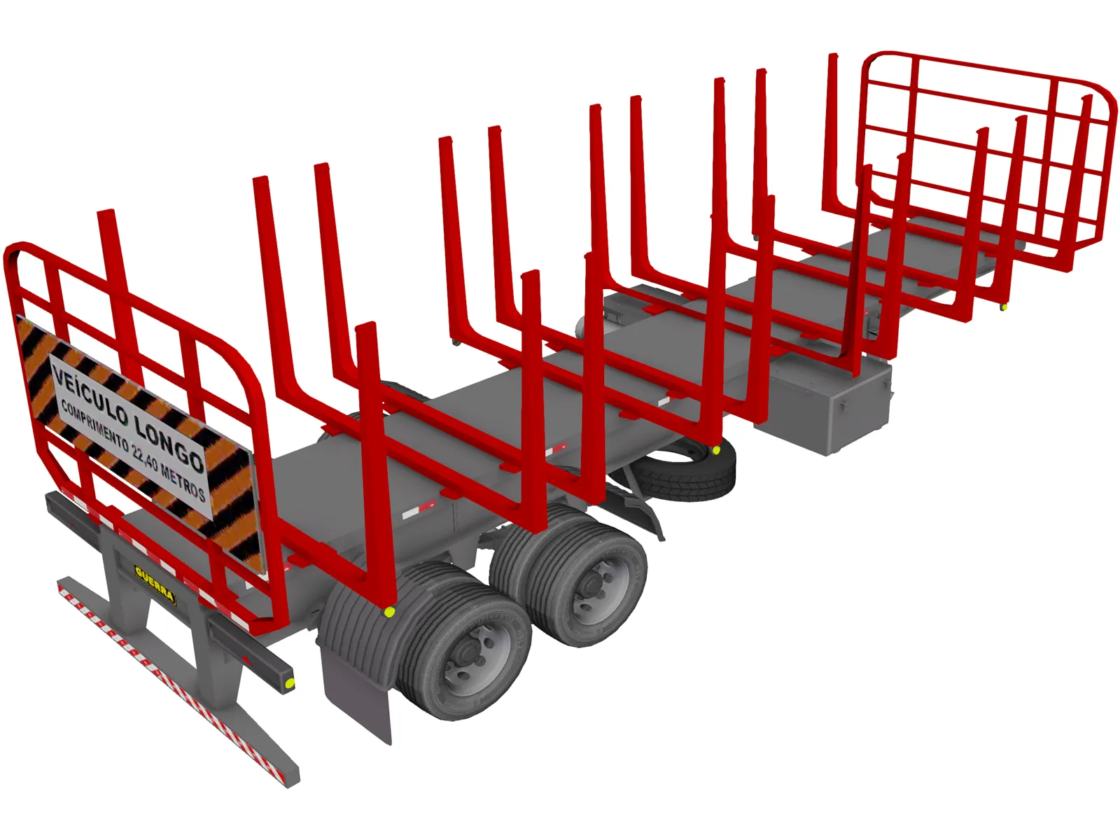 Wood Trailer 3D Model