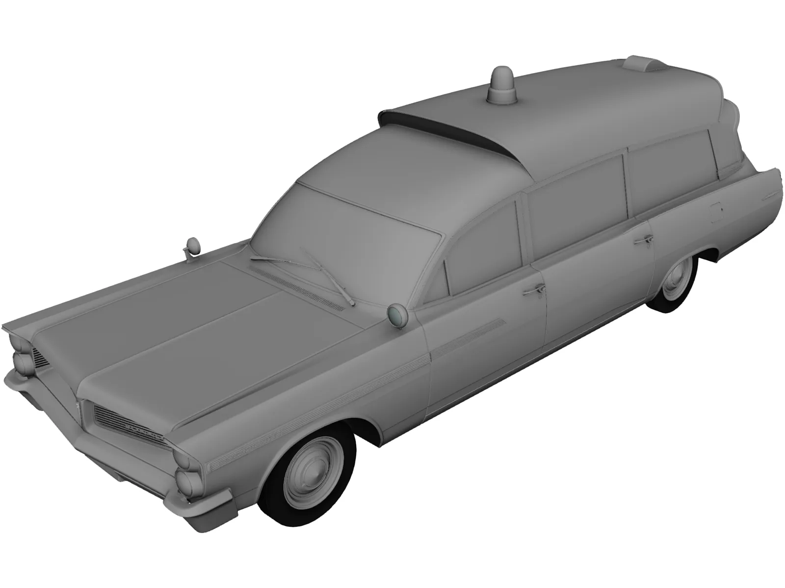 Pontiac Bonneville Ambulance 3D Model