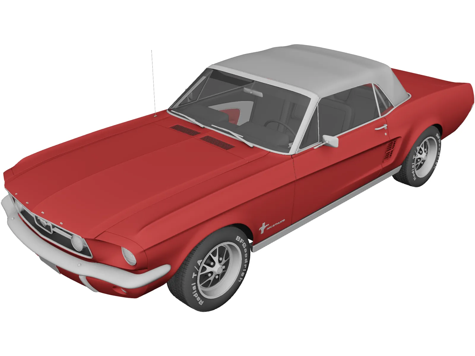 Ford Mustang Soft Top (1967) 3D Model