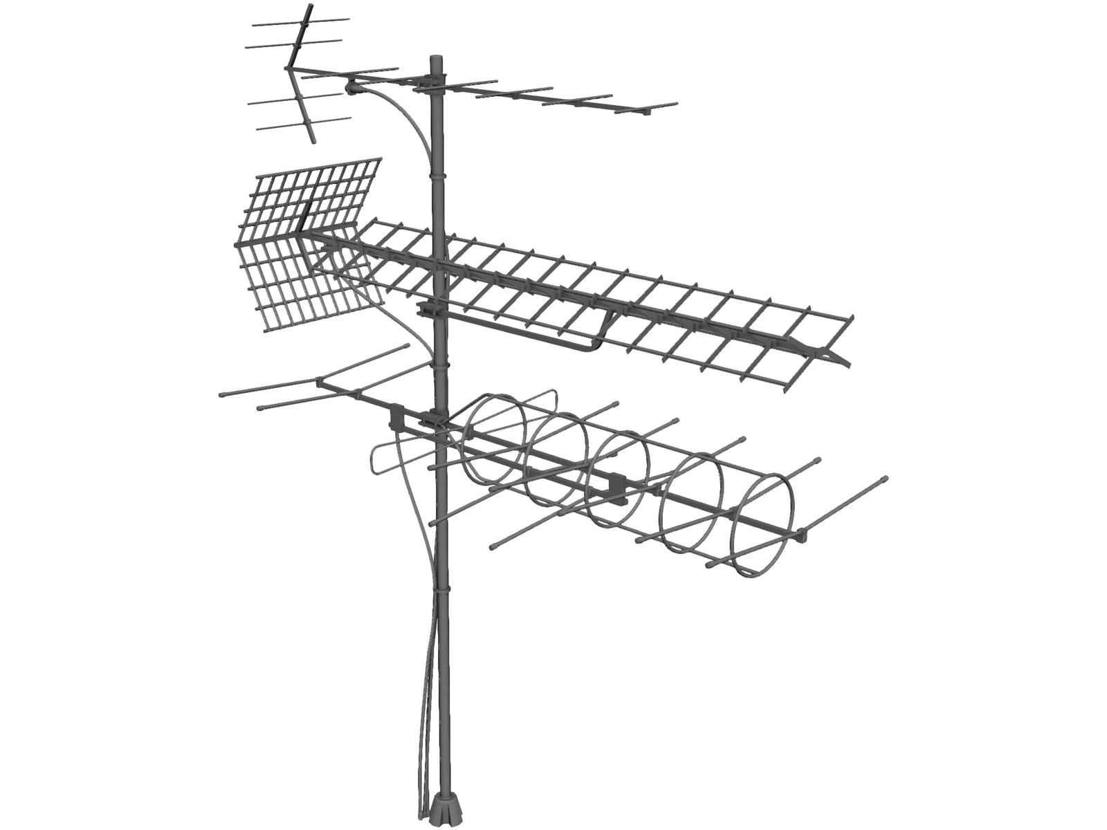 Aerial TV Antenna 3D Model