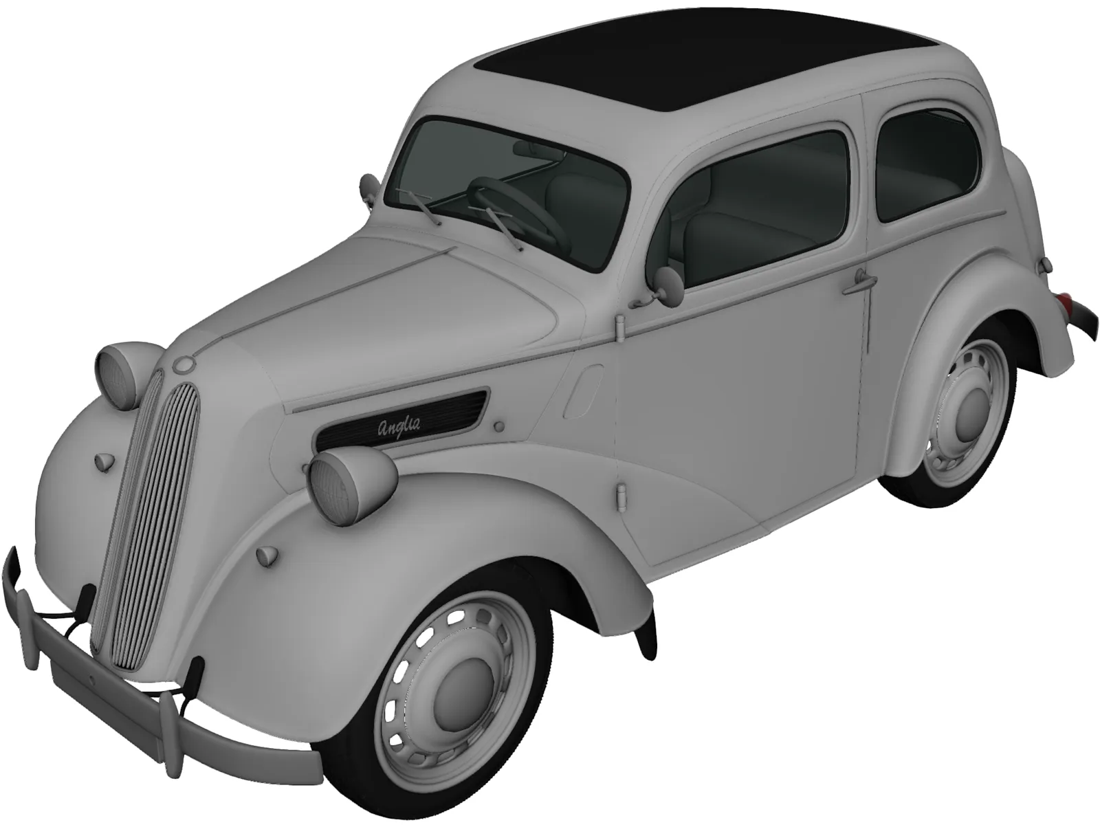 Ford Anglia E494A 2-door Saloon (1949) 3D Model