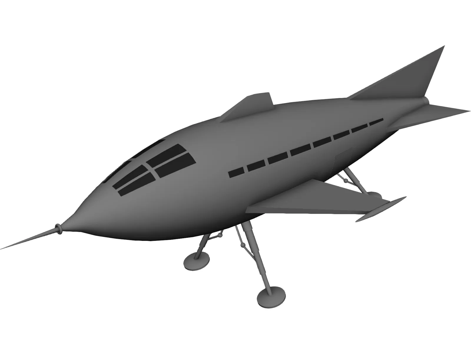 Pulp Starship 3D Model