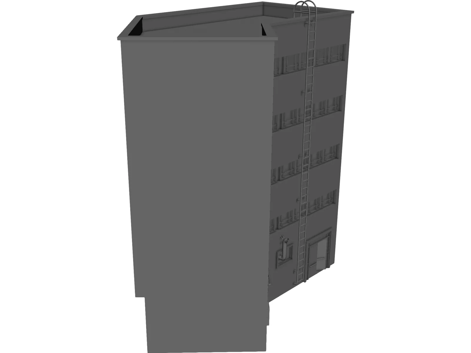 Kaigaten 14 Concrete Urban Building 3D Model