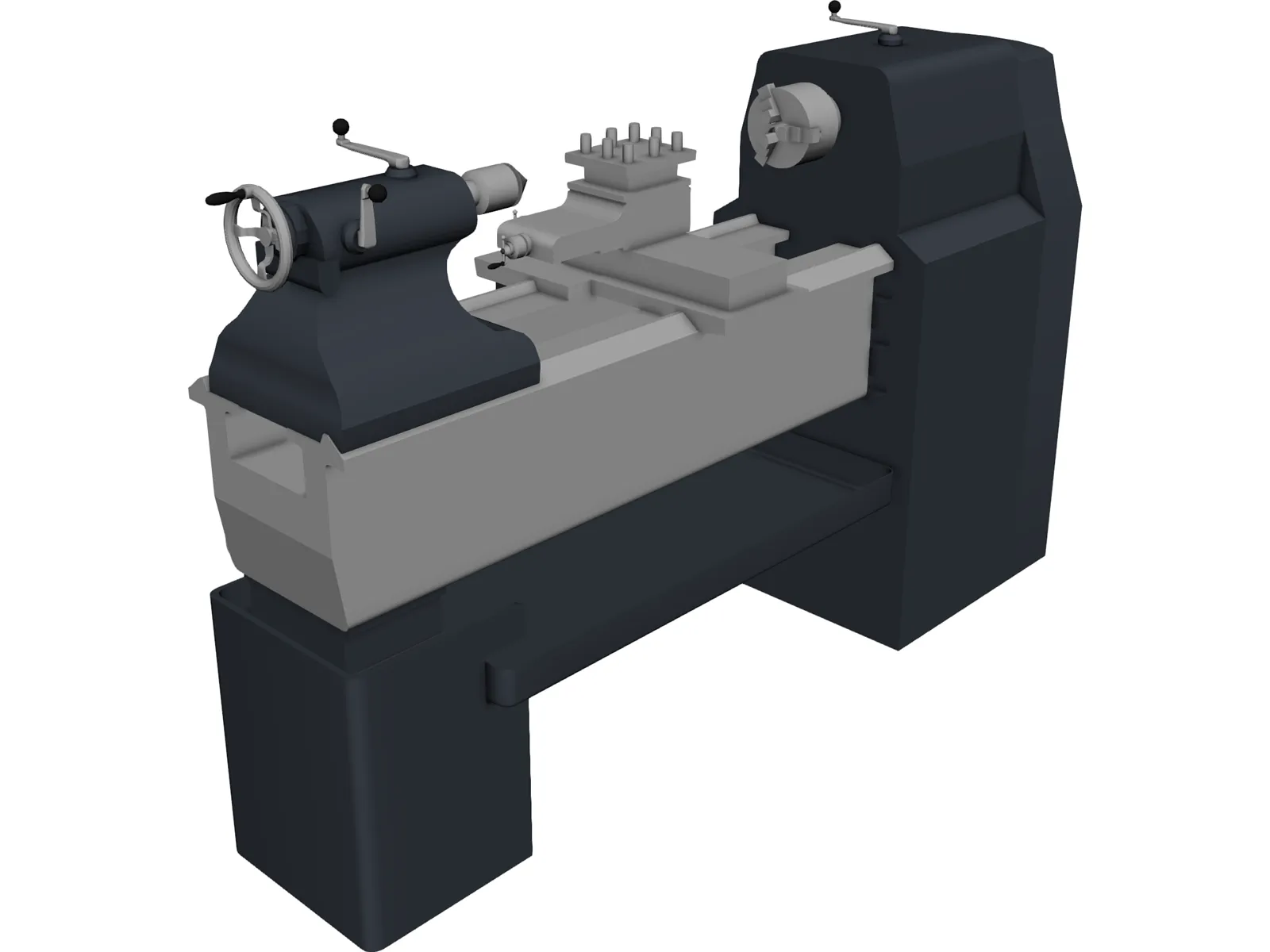 Industrial Lathe 3D Model