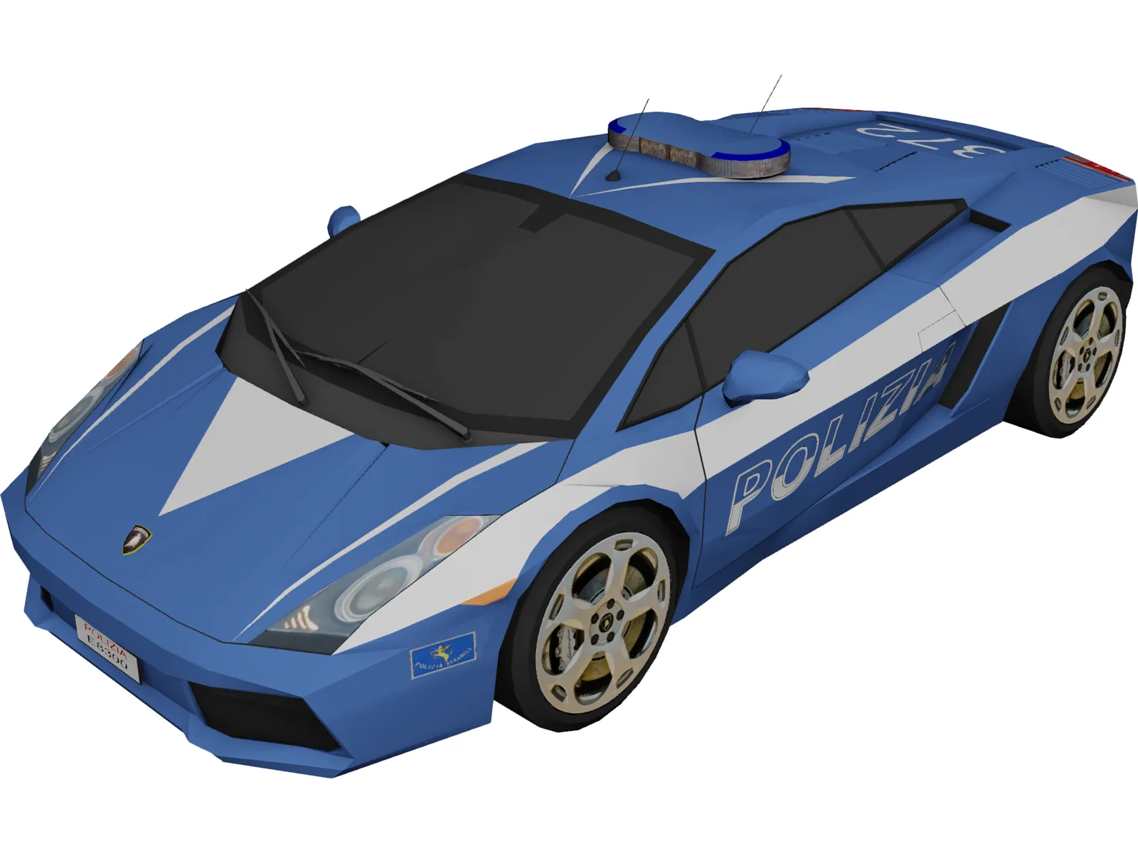 Lamborghini Gallardo Italian Police 3D Model