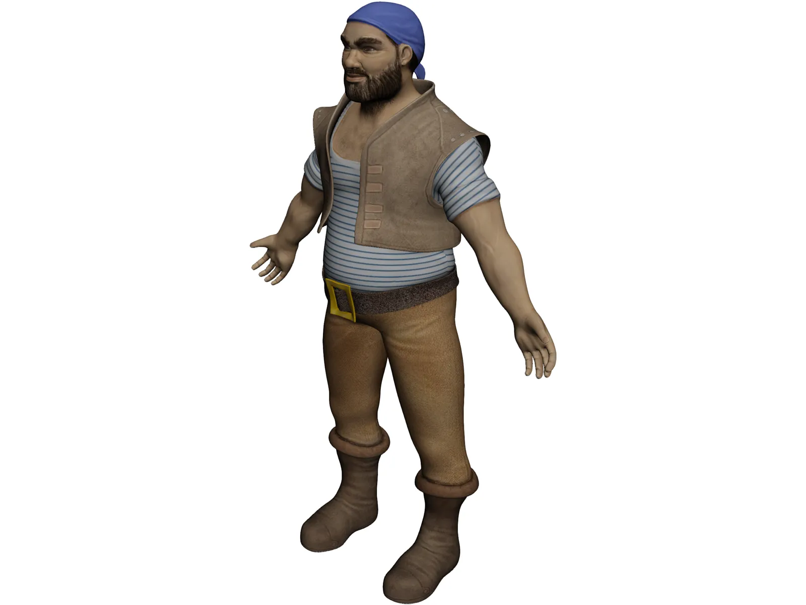 Muscular Pirate 3D Model