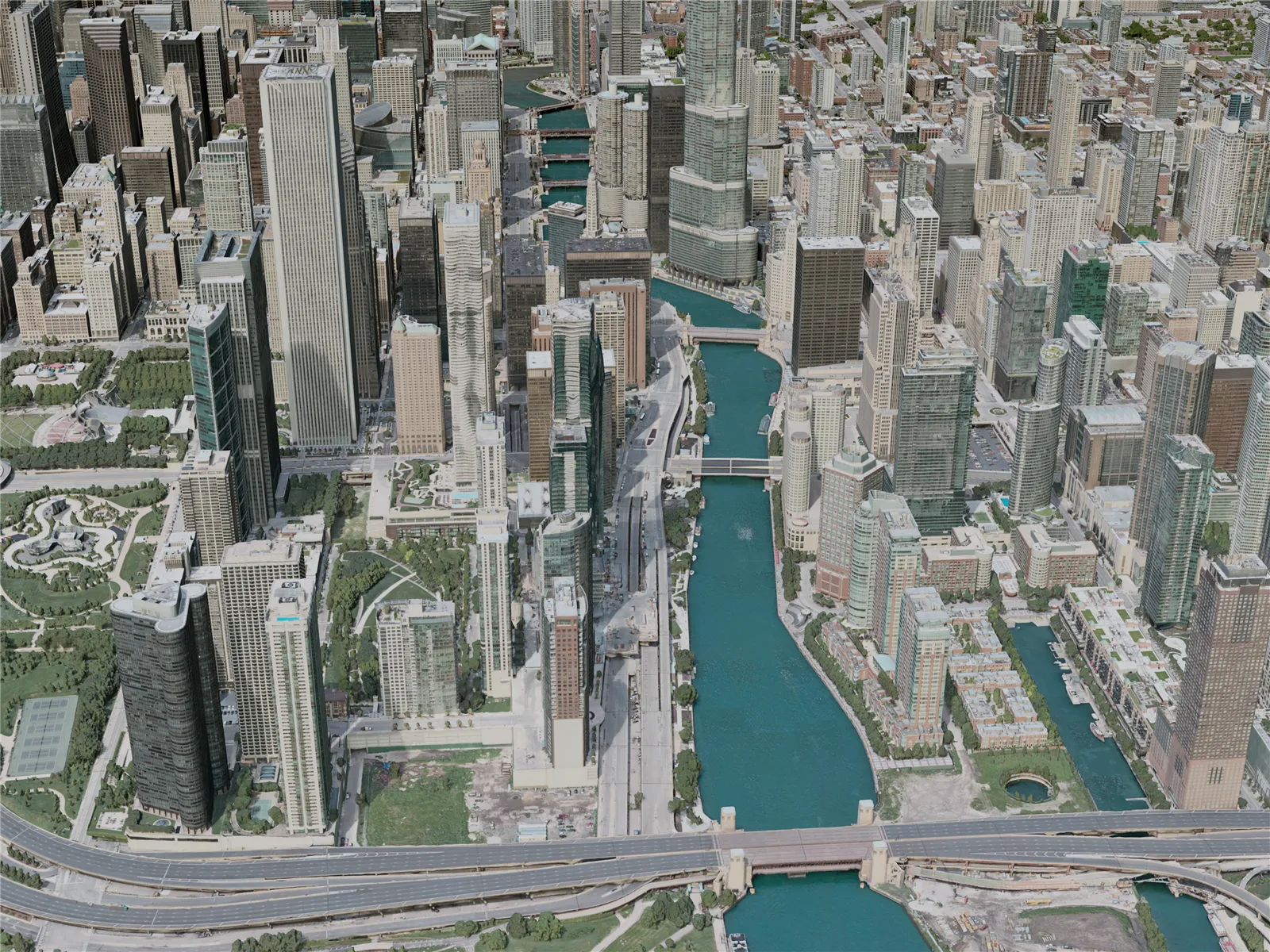 Chicago City, USA (2020) 3D Model