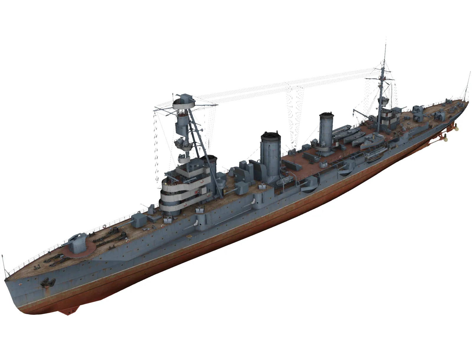 Krasny Krym Soviet Cruiser 3D Model