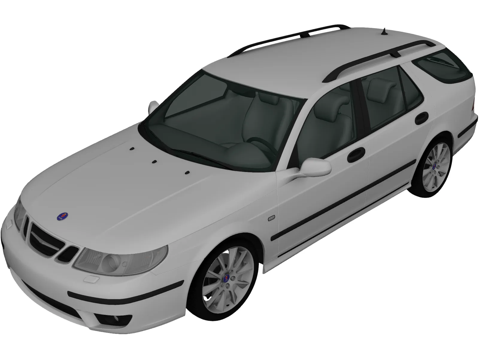 Saab 9-5 Aero Wagon (2005) 3D Model