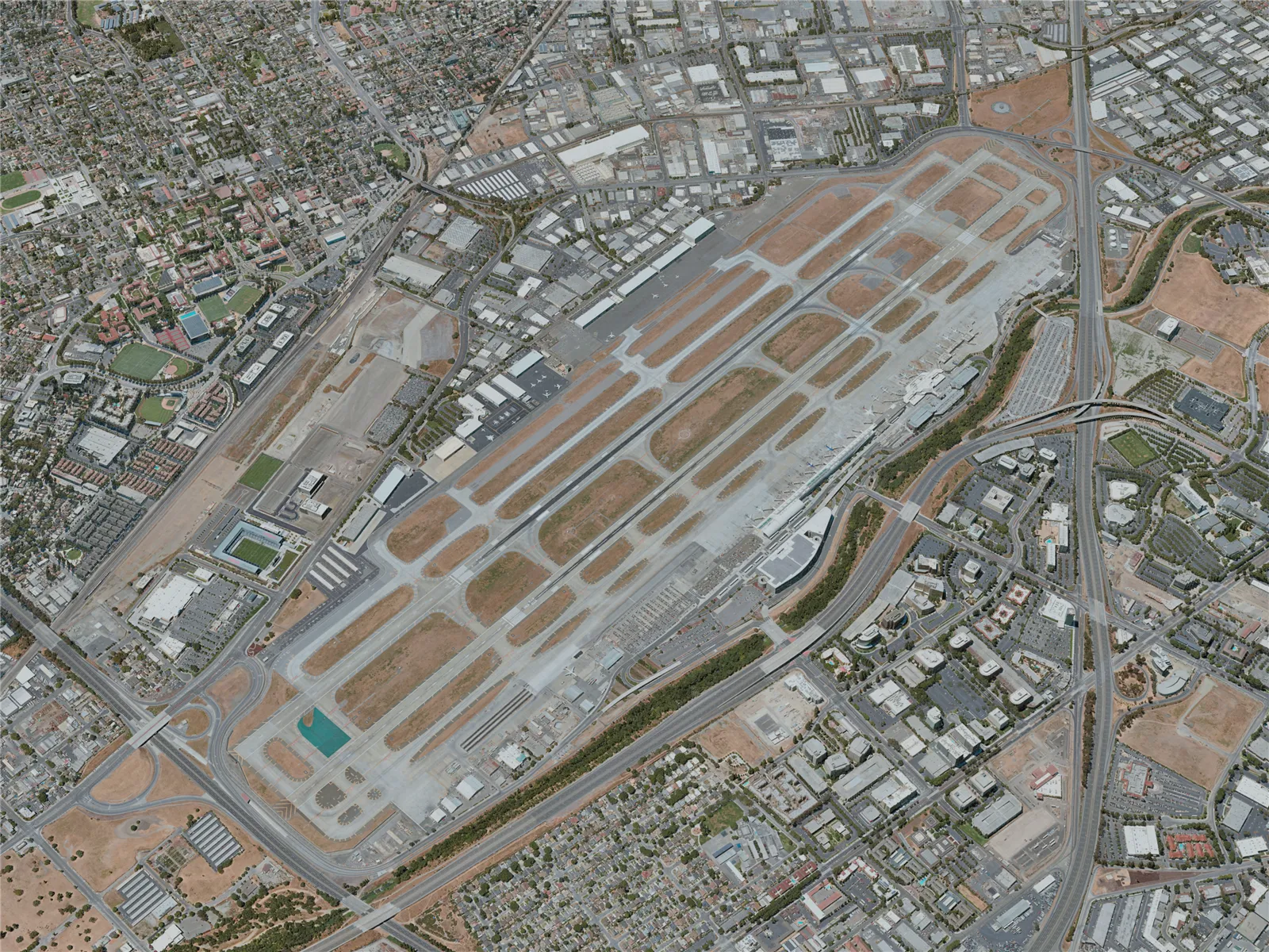 San Jose Airport, CA, USA (2020) 3D Model