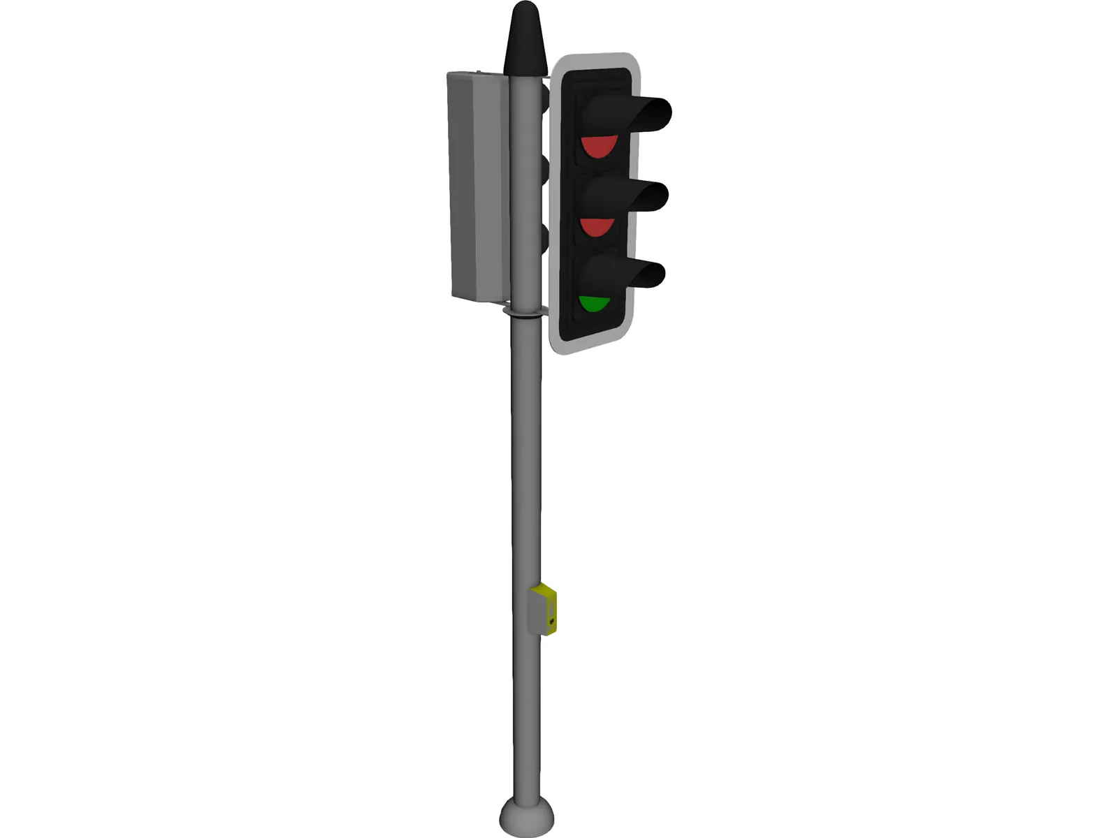 Short Traffic Light 3D Model