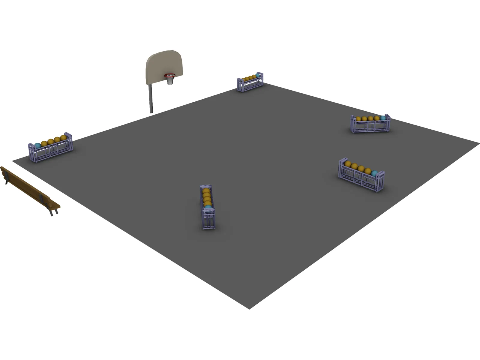 Basketball Court (3 Point Shootout) 3D Model