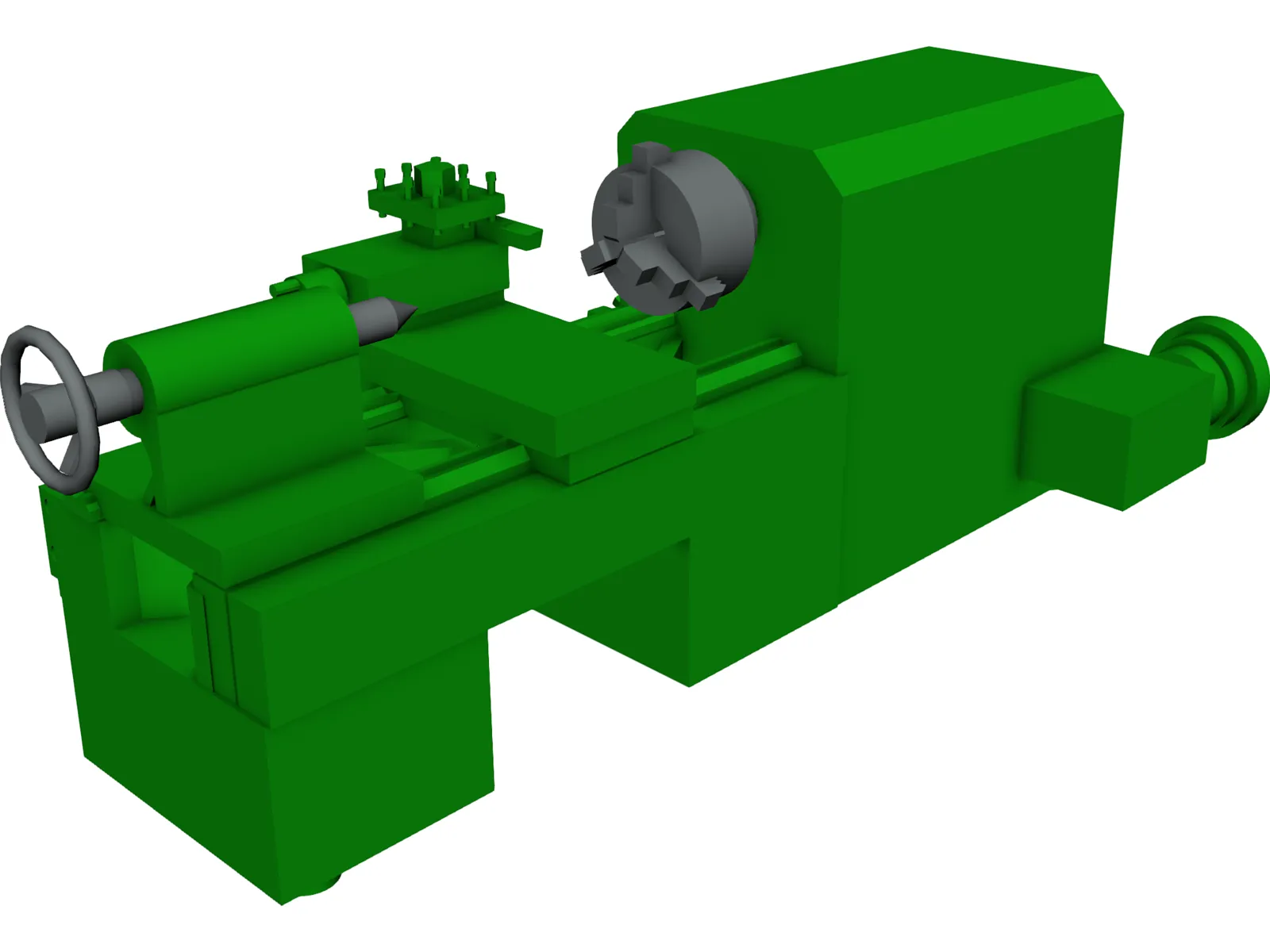 Large Horizontal Machine-Shop Lathe 3D Model