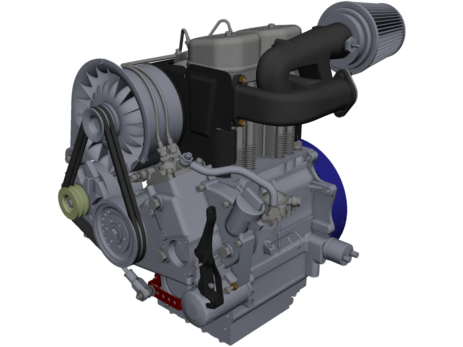 Deutz F2L511 Engine 3D Model