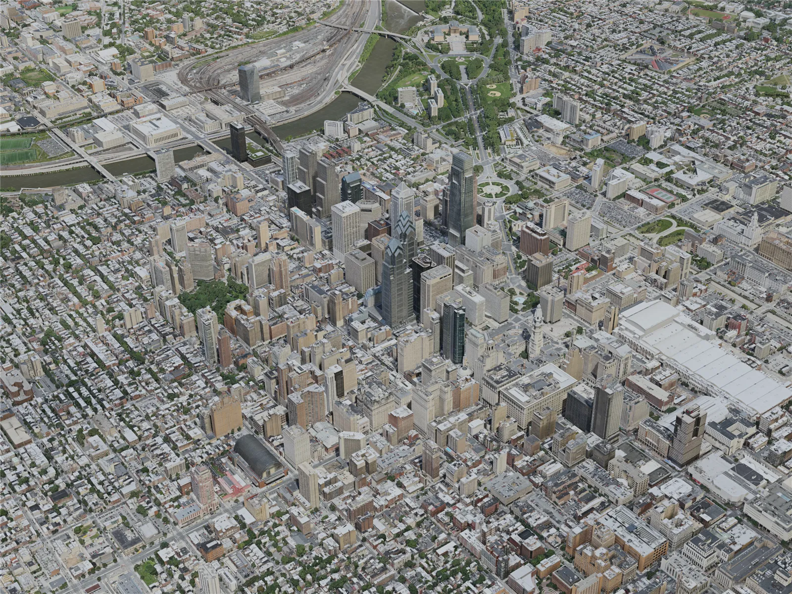 Philadelphia City, 7x7km, USA (2020) 3D Model