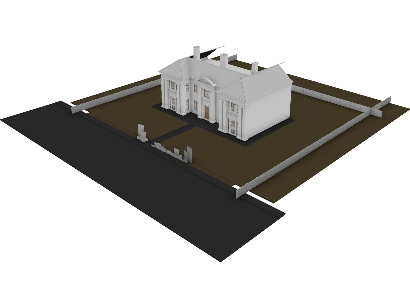 English Villa 3D Model