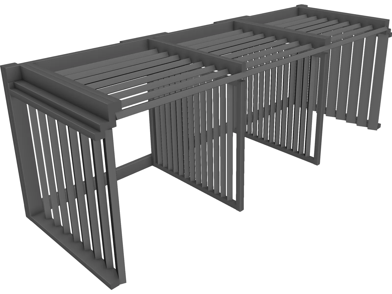 3 Compartment Composting Bin 3D Model